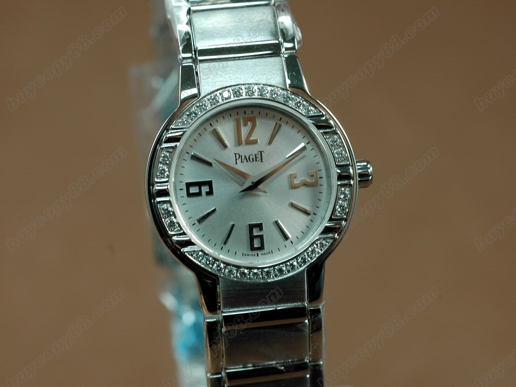 ピアジェ【女性用】 Polo Ladies SS/Diamonds Grey Swiss Eta クオーツ搭載0