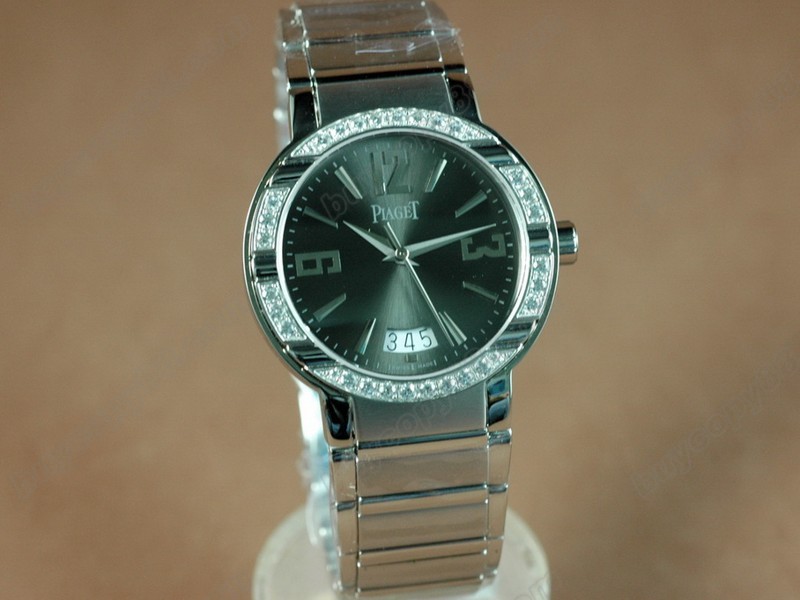 ピアジェ【男性用】 Polo Mens SS/Diamonds Black Swiss Eta 2824-2オートマチック搭載6