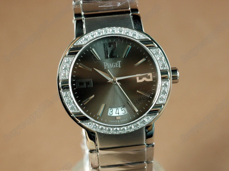 ピアジェ【男性用】 Polo Mens SS/Diamonds Black Swiss Eta 2824-2オートマチック搭載7