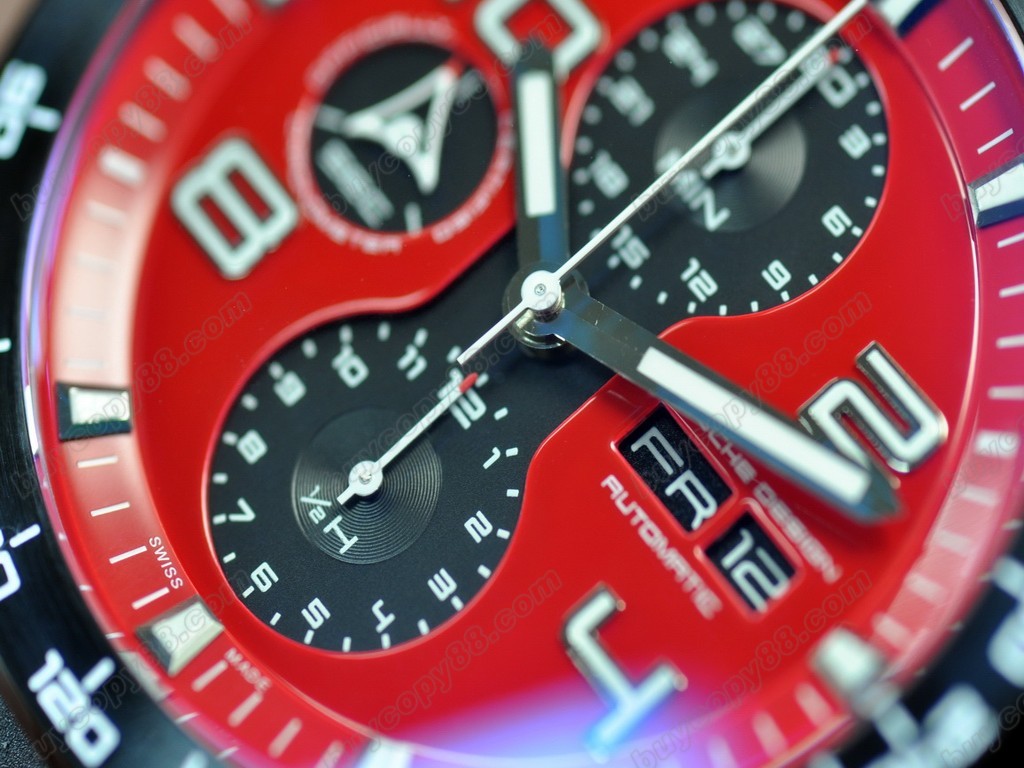 保時捷【男性用】 2009 Ed Flat 6 Chrono PVD/RU Red A-7750自動機芯搭載3