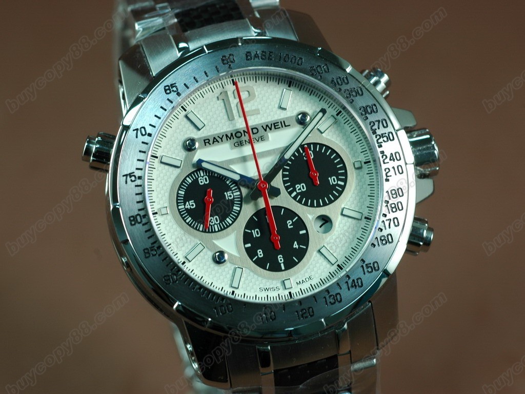 雷蒙威【男性用】 RWsport SS/Carbon Fiber White Chronograph Asian 7750自動機芯搭載5