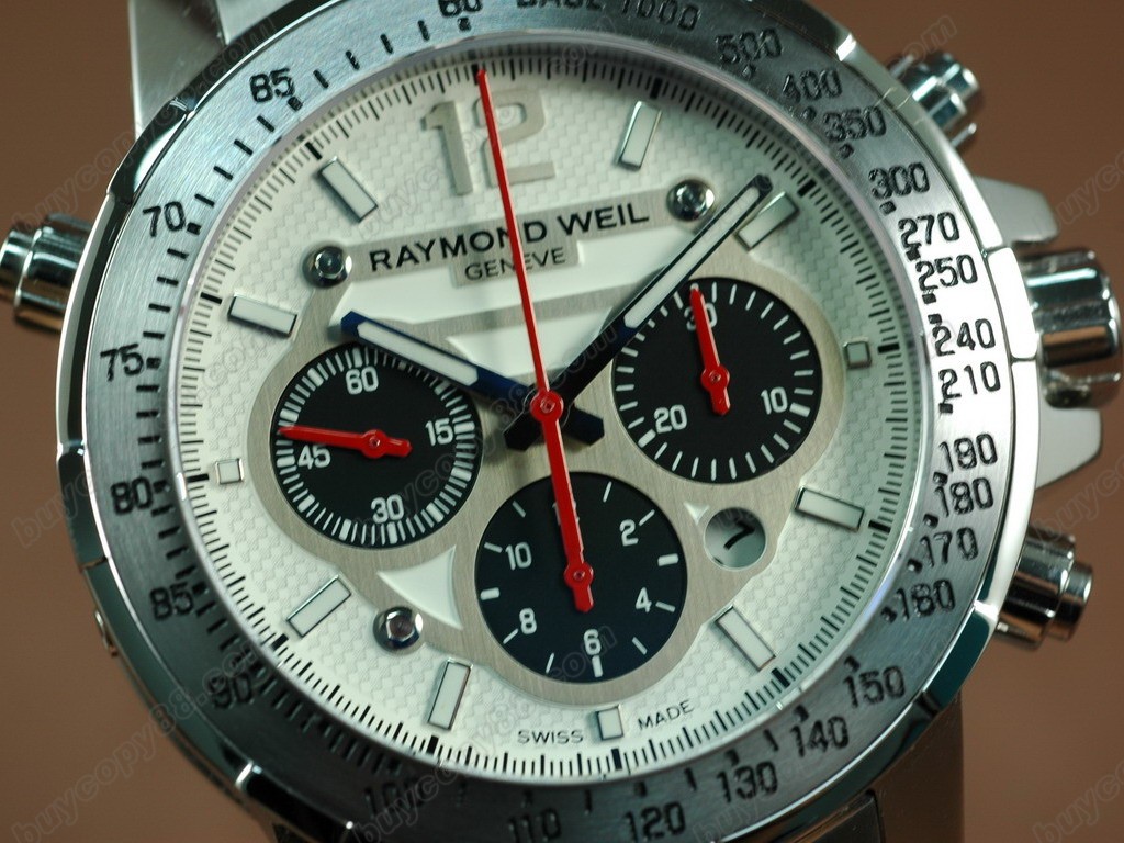 雷蒙威【男性用】 RWsport SS/Carbon Fiber White Chronograph Asian 7750自動機芯搭載6