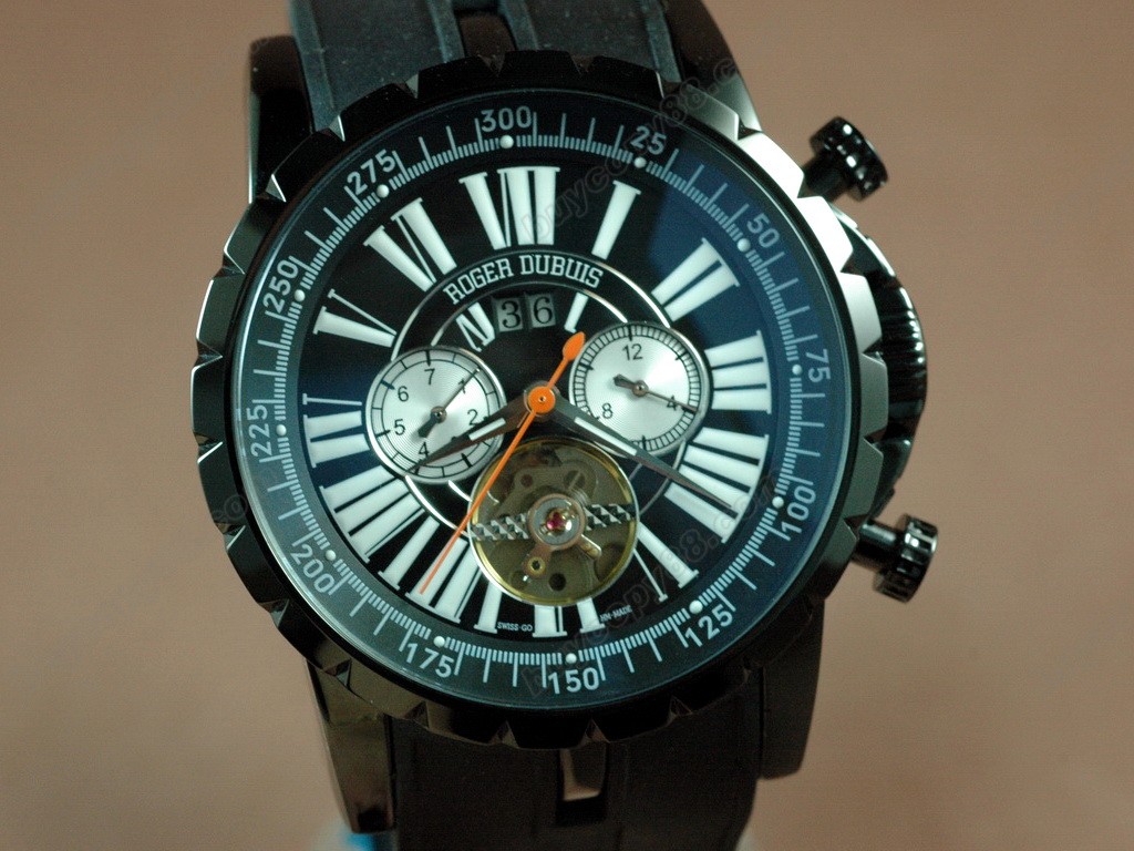 豪爵錶【男性用】 Excalibur Chrono PVD/RU Black Jap 自動機芯搭載5