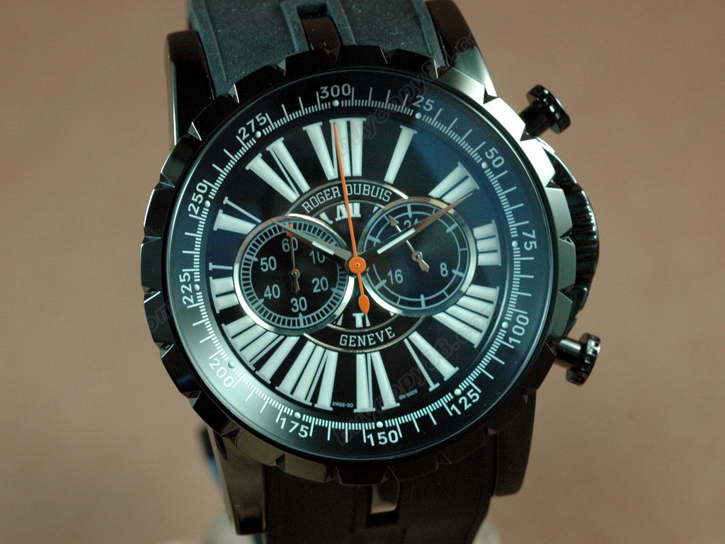 豪爵錶【男性用】Excalibur Chrono PVD/RU Black Jap 石英機芯搭載1