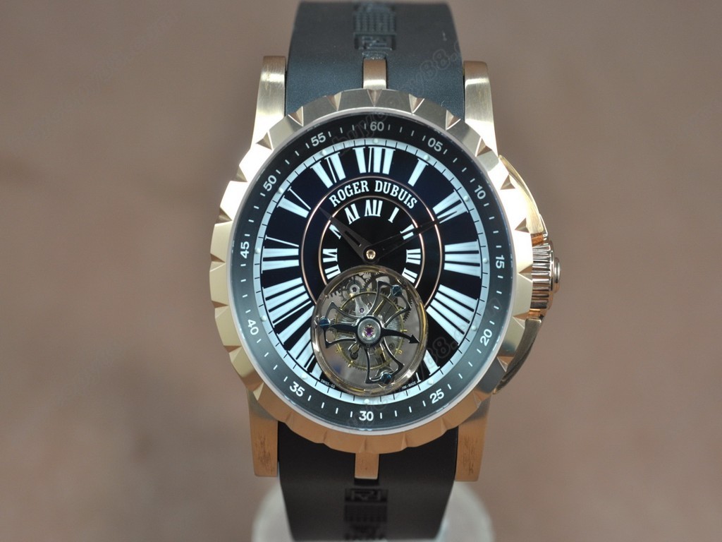 豪爵錶【男性用】 Excalibur Tourbillon RG/RU Black dial Asian Manual 手上鏈搭載0