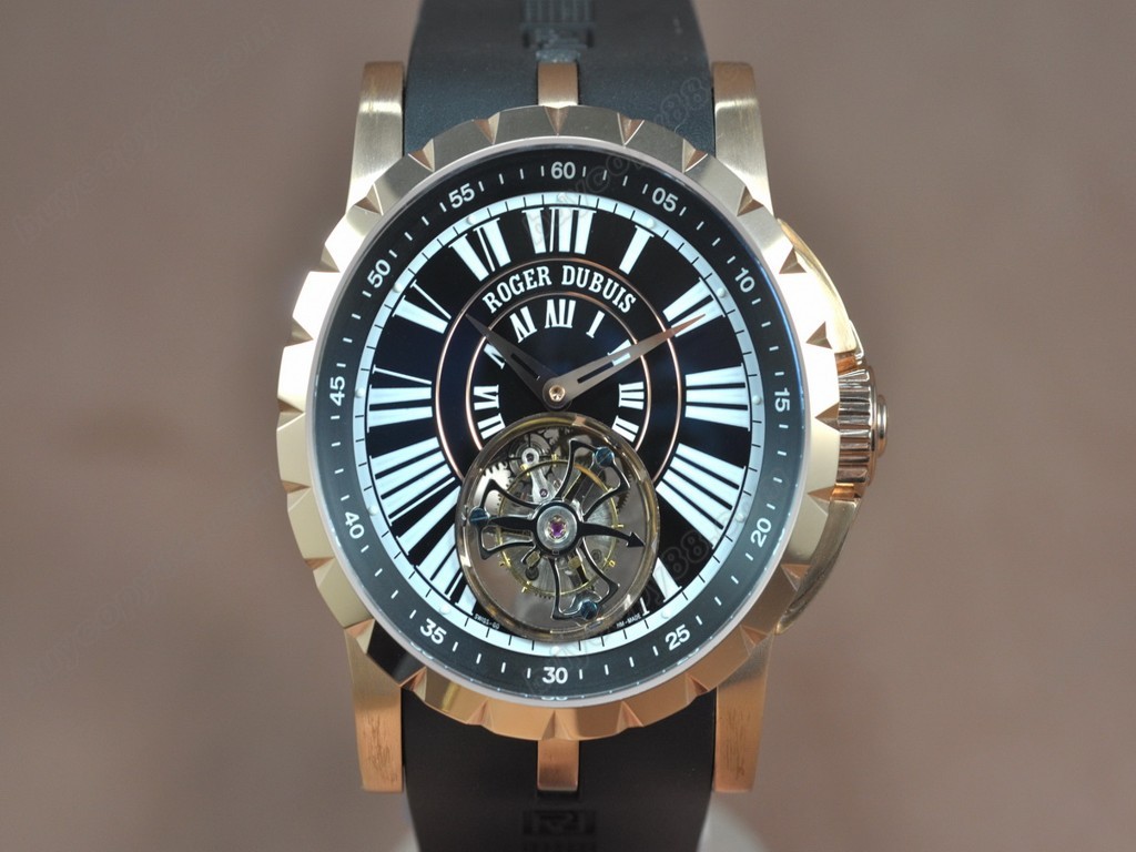 豪爵錶【男性用】 Excalibur Tourbillon RG/RU Black dial Asian Manual 手上鏈搭載1