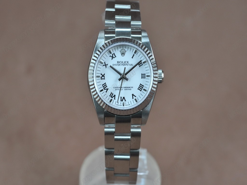 勞力士【女性用】Oyster 25mm SS White Swiss Eta 2671-2 自動機芯搭載0