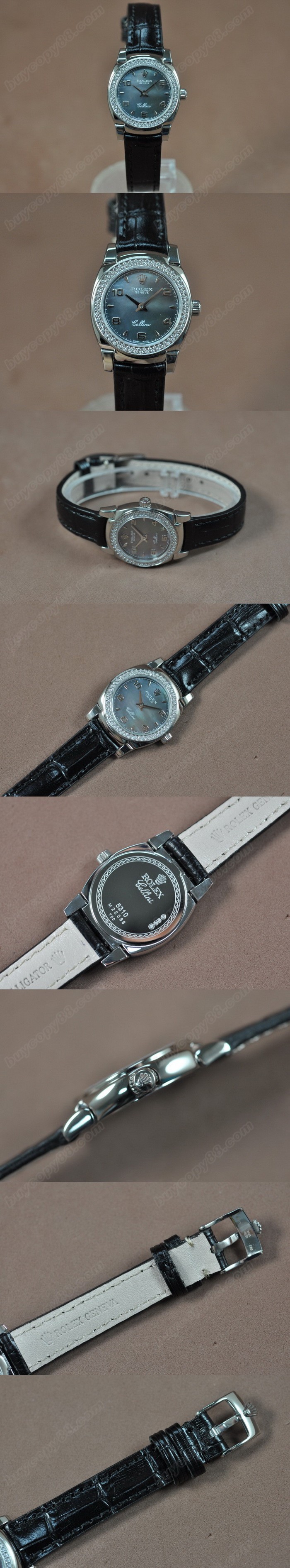 勞力士 Watches Cellini 26mm SS/LE Diam Bel Pearl 灰色 文字盤 Ronda 762 石英機芯 搭 載0