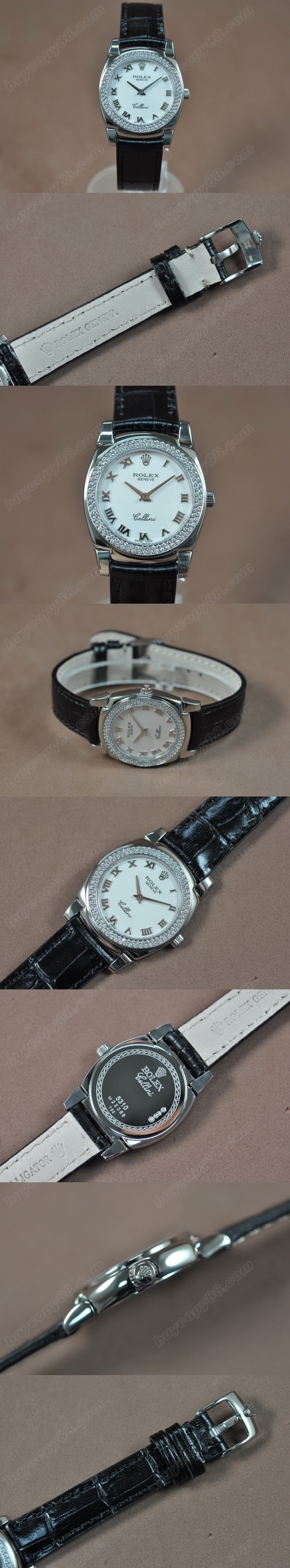  勞力士 Watches Cellini 32mm SS/LE Diam Bel 白 文字盤 Ronda 762 石英機芯 搭 載   0