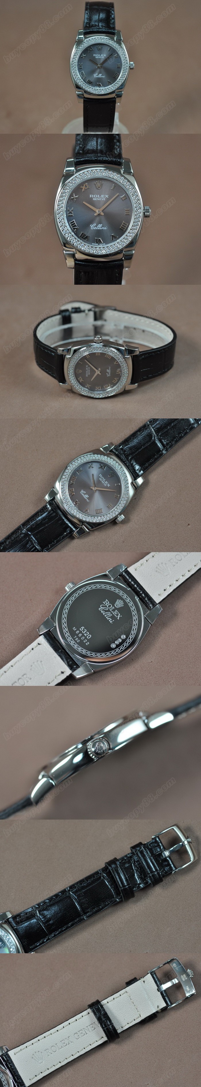  勞力士 Watches Cellini 32mm SS/LE Diam Bel Metal 灰色 文字盤 Ronda 762 石英機芯 搭 載   0