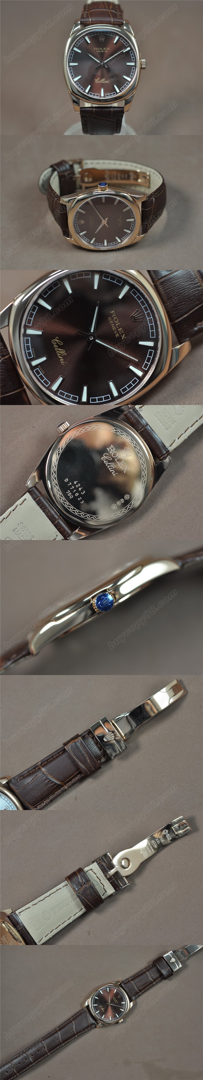 勞力士ROLEX Cellini 38mm 玫瑰金/LE Rose gold dial Ronda-762 石英機芯0