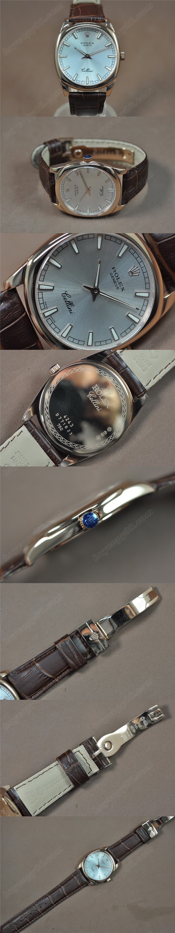 勞力士ROLEX Cellini 38mm 玫瑰金/LE Rose gold dial Ronda-762 石英機芯0