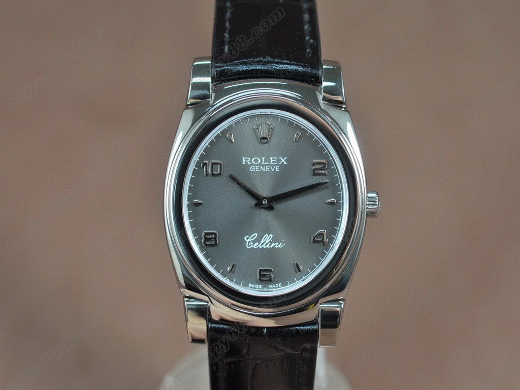 勞力士【男女兼用】 Cellini 36mm SS/LE Metal grey dial Ronda 762 石英機芯搭載9