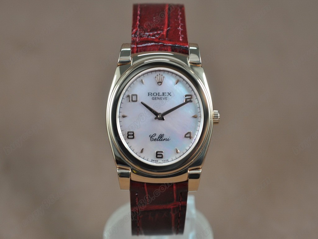 勞力士【男女兼用】 Cellini 36mm RG/LE Pearl blue dial Ronda 762石英機芯搭載0