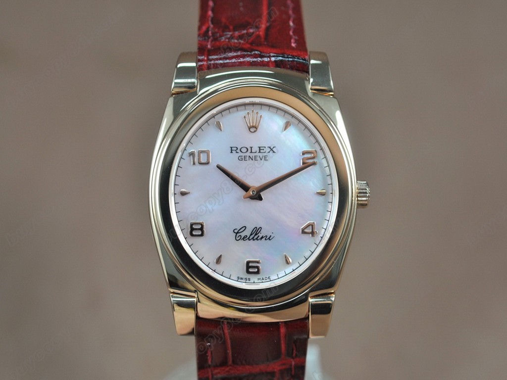 勞力士【男女兼用】 Cellini 36mm RG/LE Pearl blue dial Ronda 762石英機芯搭載1