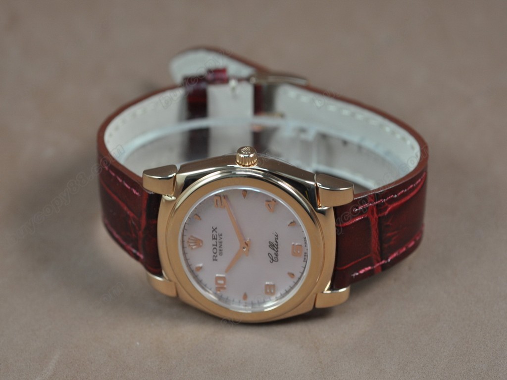 勞力士【男女兼用】 Cellini 36mm RG/LE Pearl blue dial Ronda 762石英機芯搭載2