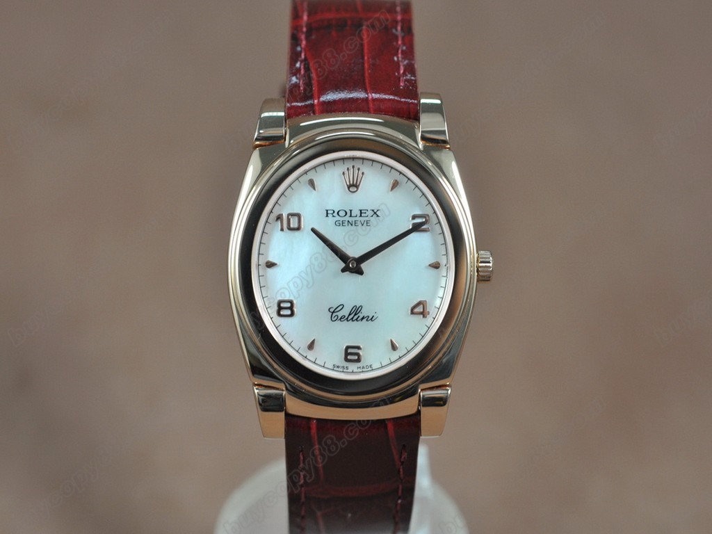 勞力士【男女兼用】 Cellini 36mm RG/LE Pearl blue dial Ronda 762石英機芯搭載4