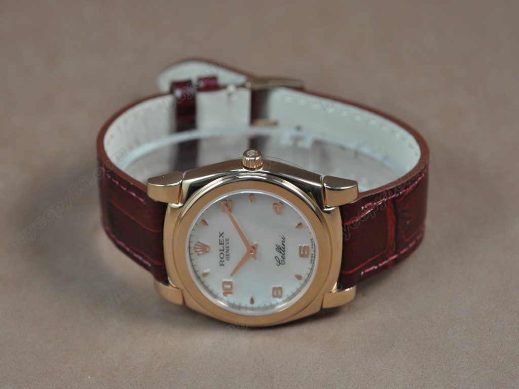 勞力士【男女兼用】 Cellini 36mm RG/LE Pearl blue dial Ronda 762石英機芯搭載6