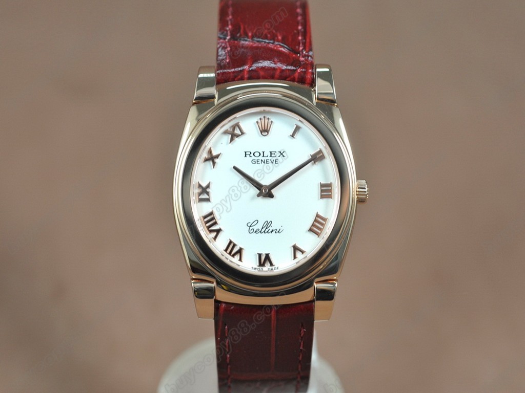 勞力士【男女兼用】 Cellini 36mm RG/LE Pearl blue dial Ronda 762石英機芯搭載0