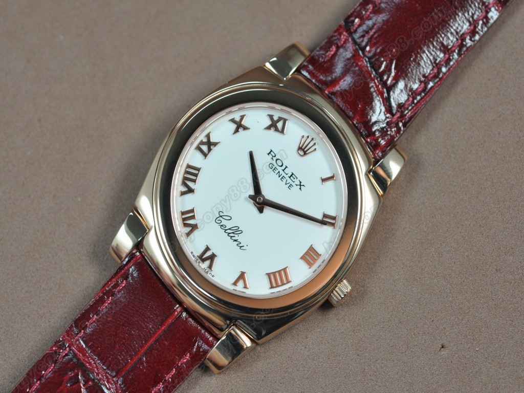 勞力士【男女兼用】 Cellini 36mm RG/LE Pearl blue dial Ronda 762石英機芯搭載3