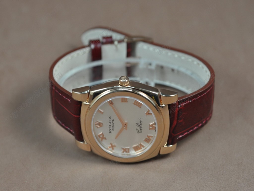 勞力士【男女兼用】 Cellini 36mm RG/LE Pearl blue dial Ronda 762石英機芯搭載1