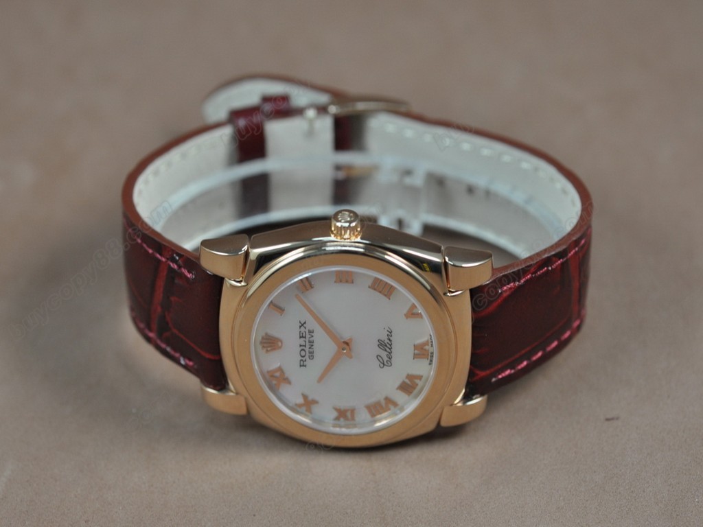 勞力士【男女兼用】 Cellini 36mm RG/LE Pearl blue dial Ronda 762石英機芯搭載2