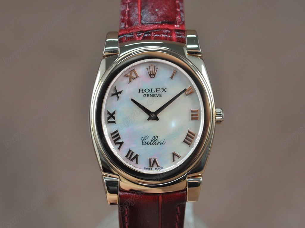 勞力士【男女兼用】 Cellini 36mm RG/LE Pearl blue dial Ronda 762石英機芯搭載1