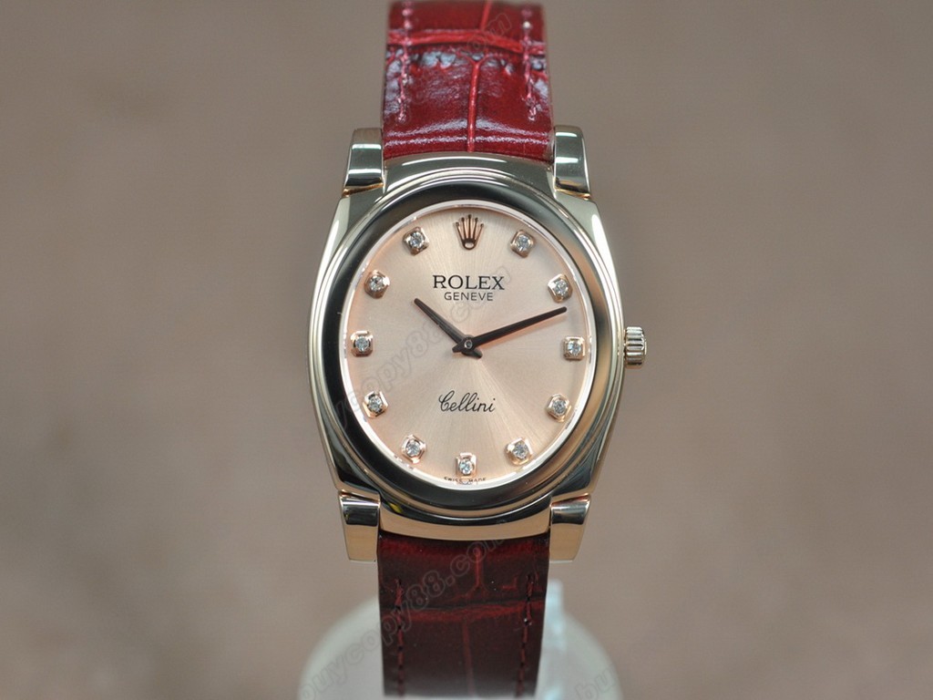 勞力士【男女兼用】Cellini 36mm RG/LE Pearl blue dial Ronda 762 石英機芯搭載11