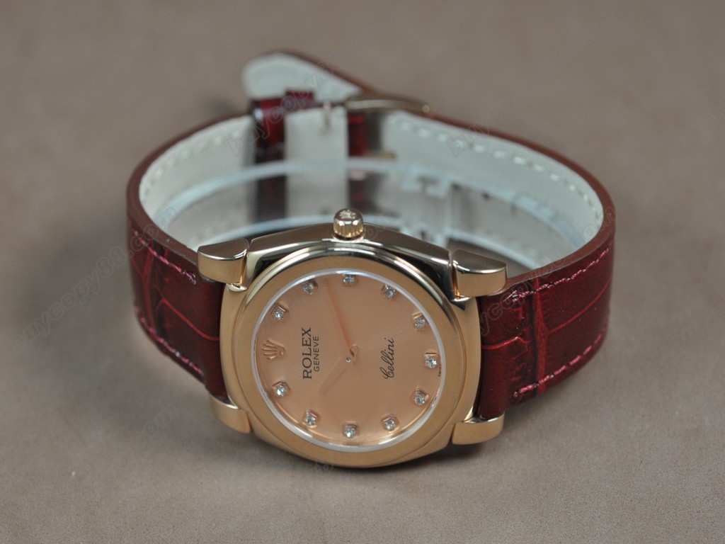 勞力士【男女兼用】Cellini 36mm RG/LE Pearl blue dial Ronda 762 石英機芯搭載9
