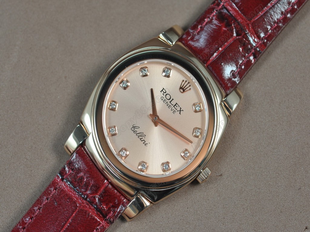 勞力士【男女兼用】Cellini 36mm RG/LE Pearl blue dial Ronda 762 石英機芯搭載8