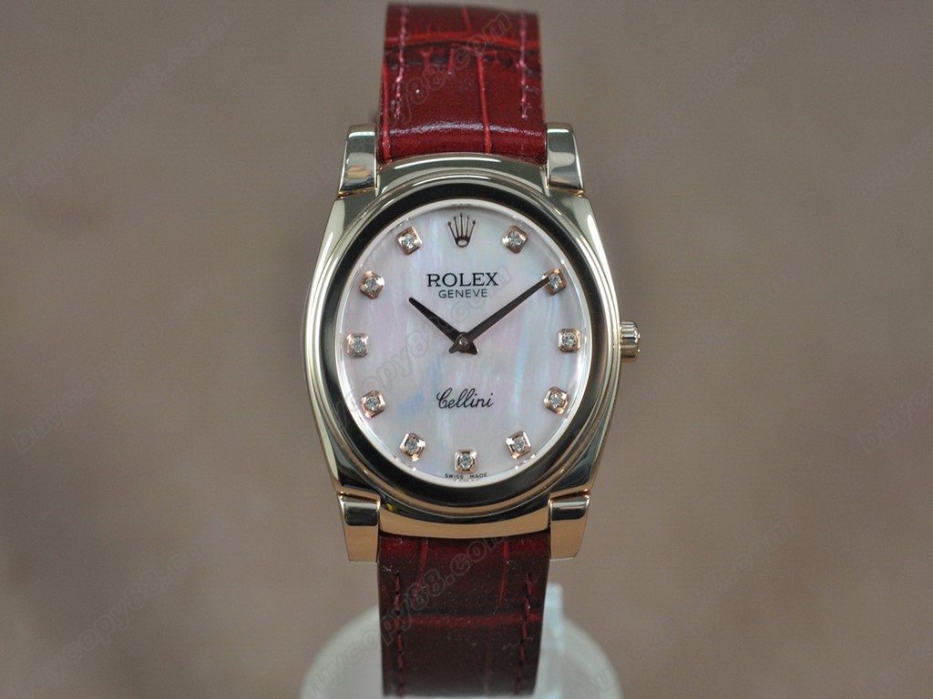 勞力士【男女兼用】Cellini 36mm RG/LE Pearl blue dial Ronda 762 石英機芯搭載11