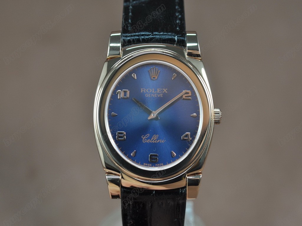勞力士【男女兼用】Cellini 36mm RG/LE Pearl blue dial Ronda 762 石英機芯搭載9