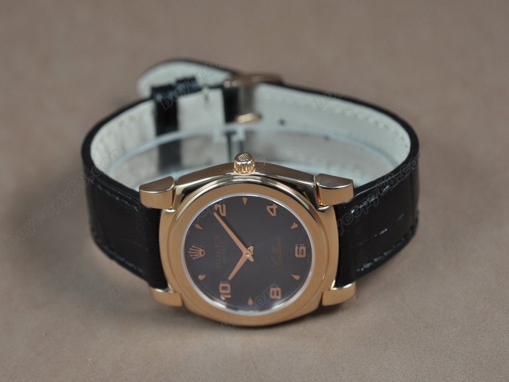 勞力士【男女兼用】Cellini 36mm RG/LE Pearl blue dial Ronda 762 石英機芯搭載8