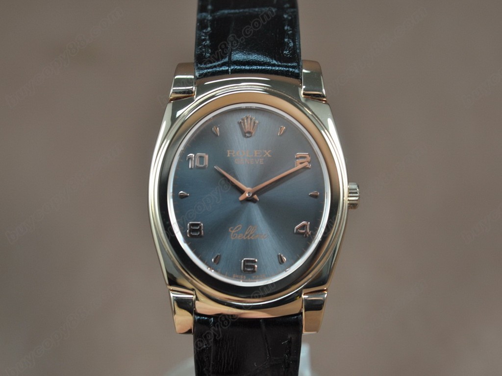 勞力士【男女兼用】 Cellini 36mm RG/LE Pearl blue dial Ronda 762 石英機芯搭載8