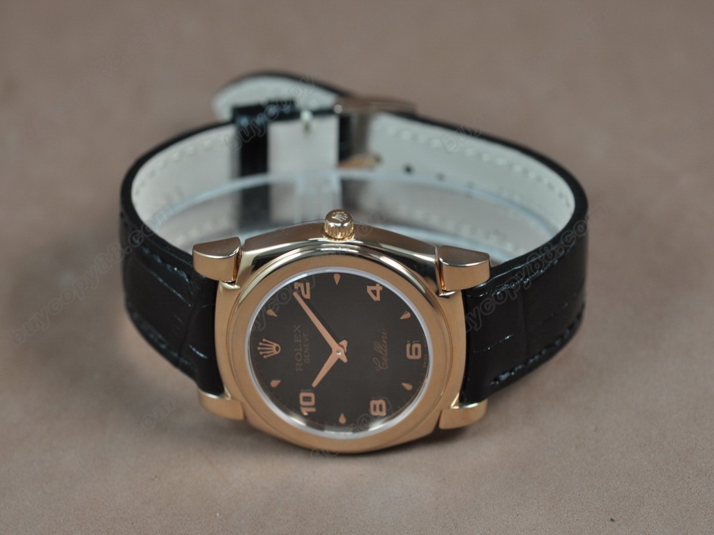 勞力士【男女兼用】Cellini 36mm RG/LE Pearl blue dial Ronda 762 石英機芯搭載8
