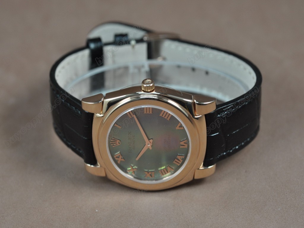 勞力士【男女兼用】Cellini 36mm RG/LE Pearl blue dial Ronda 762 石英機芯搭載8