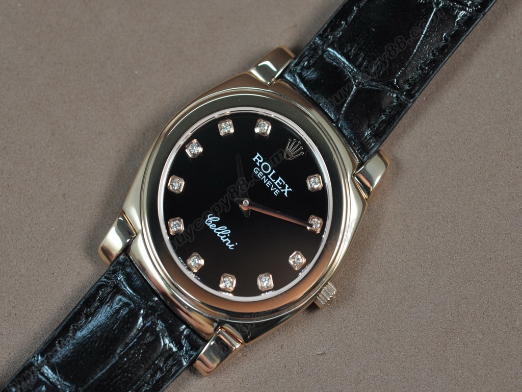 勞力士【男女兼用】 Cellini 36mm RG/LE Pearl blue dial Ronda 762 石英機芯搭載7