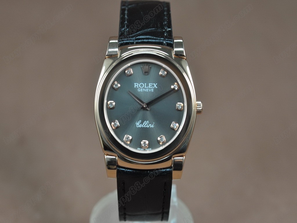 勞力士【男女兼用】 Cellini 36mm RG/LE Pearl blue dial Ronda 762 石英機芯搭載10