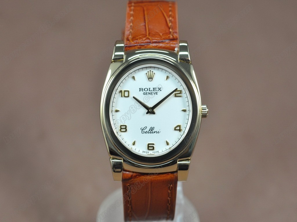 勞力士【男女兼用】Cellini 36mm YG/LE Silver dial Ronda 762 石英機芯搭載10