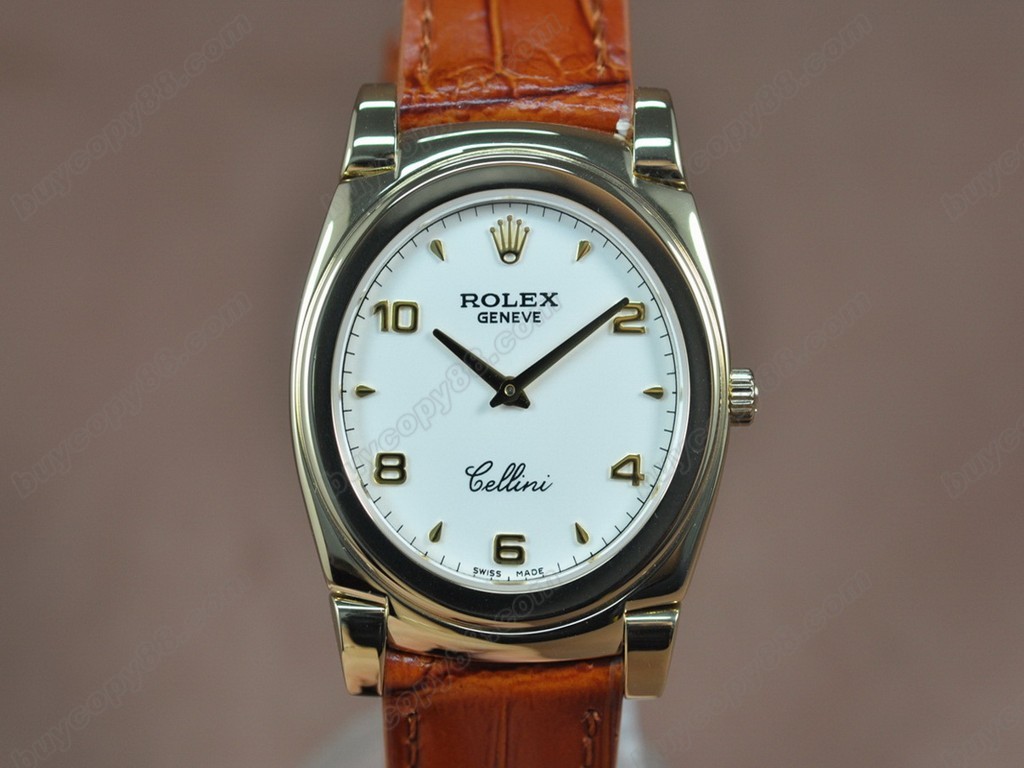 勞力士【男女兼用】Cellini 36mm YG/LE Silver dial Ronda 762 石英機芯搭載9