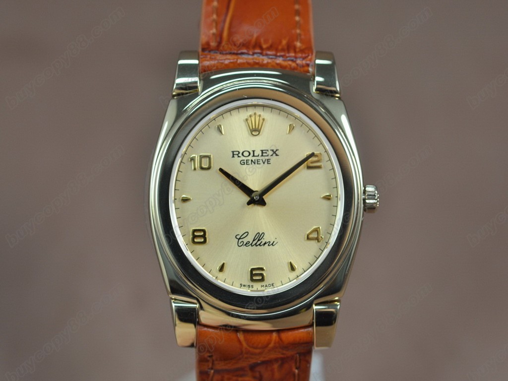 勞力士【男女兼用】Cellini 36mm YG/LE Silver dial Ronda 762 石英機芯搭載9