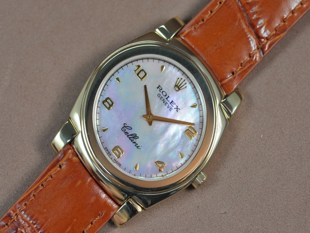 勞力士【男女兼用】Cellini 36mm YG/LE Silver dial Ronda 762 石英機芯搭載7