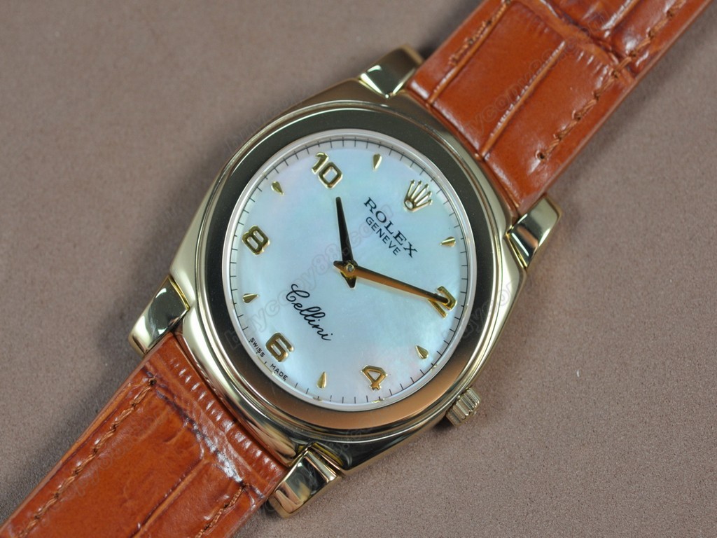 勞力士【男女兼用】Cellini 36mm YG/LE Silver dial Ronda 762 石英機芯搭載7