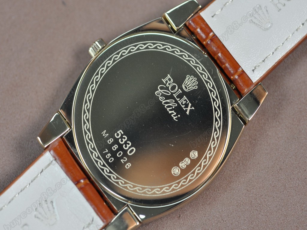 勞力士【男女兼用】Cellini 36mm YG/LE Pearl blue dial Ronda 762 石英機芯搭載4
