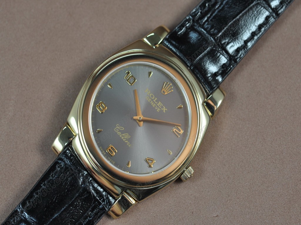 勞力士【男女兼用】Cellini 36mm YG/LE Pearl blue dial Ronda 762 石英機芯搭載3