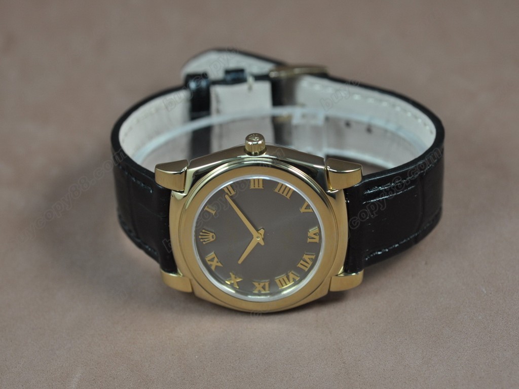 勞力士【男女兼用】Cellini 36mm YG/LE Pearl blue dial Ronda 762 石英機芯搭載2