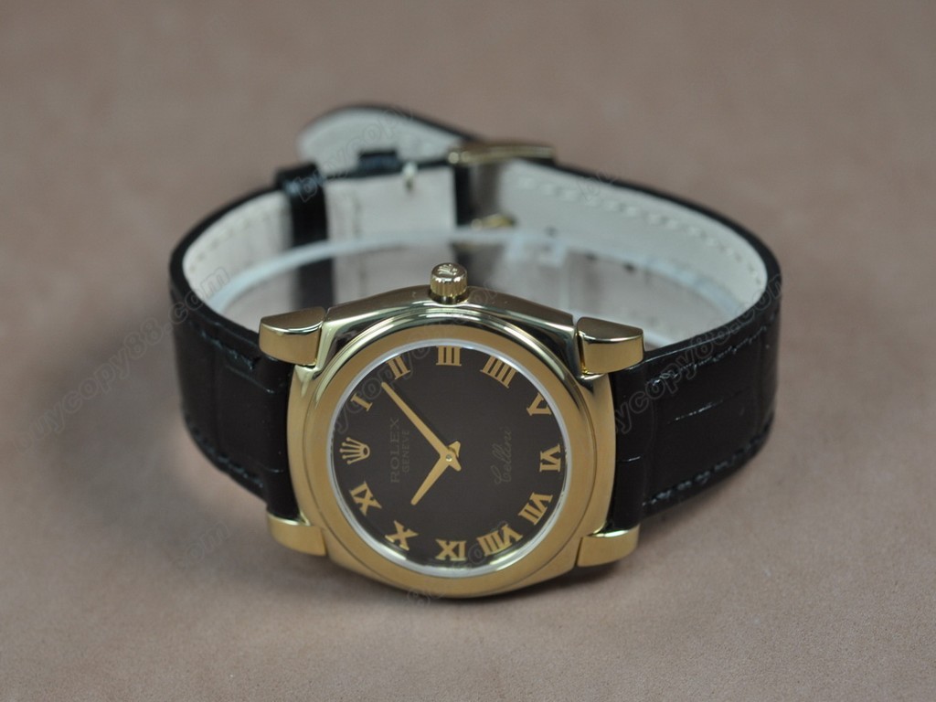 勞力士【男女兼用】Cellini 36mm YG/LE Pearl blue dial Ronda 762 石英機芯搭載2