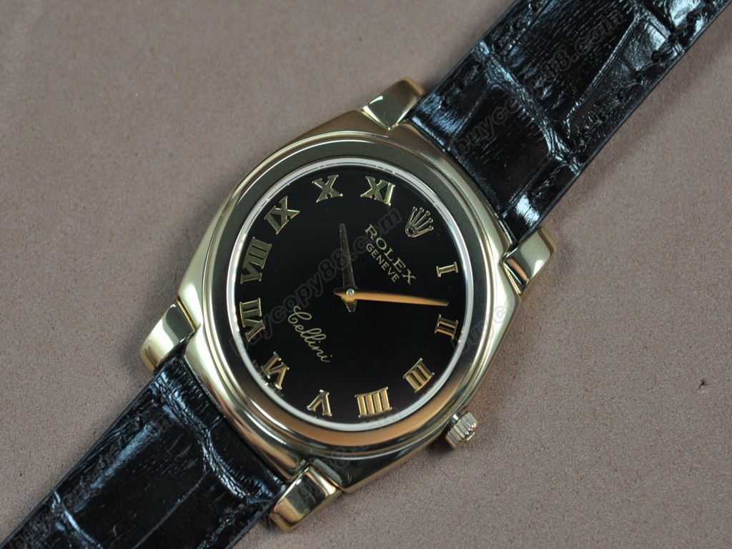 勞力士【男女兼用】Cellini 36mm YG/LE Pearl blue dial Ronda 762 石英機芯搭載3