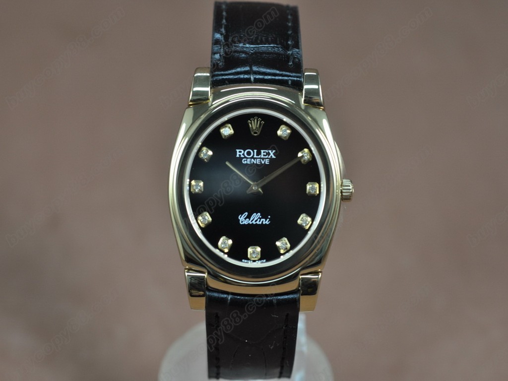 勞力士【男女兼用】 Cellini 36mm YG/LE Pearl blue dial Ronda 762 石英機芯搭載5