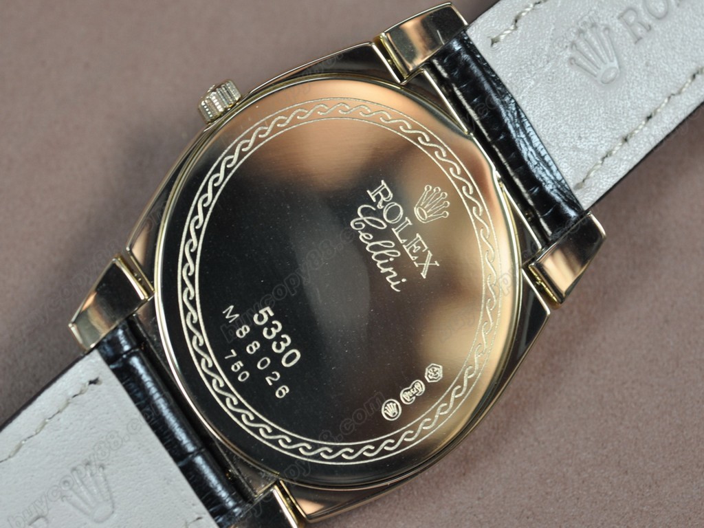 勞力士【男女兼用】 Cellini 36mm YG/LE Pearl blue dial Ronda 762 石英機芯搭載1